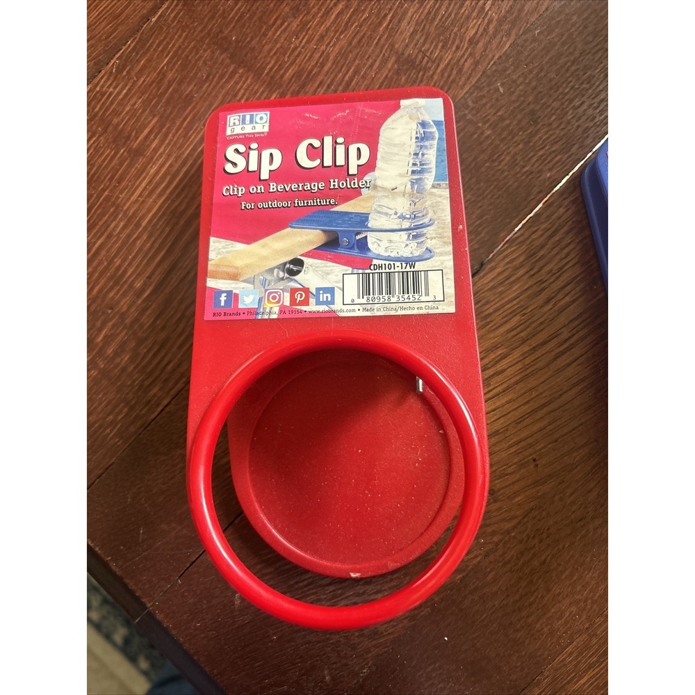 The Sip Clip For Outdoor Furniture, Red, Cup Holder‎